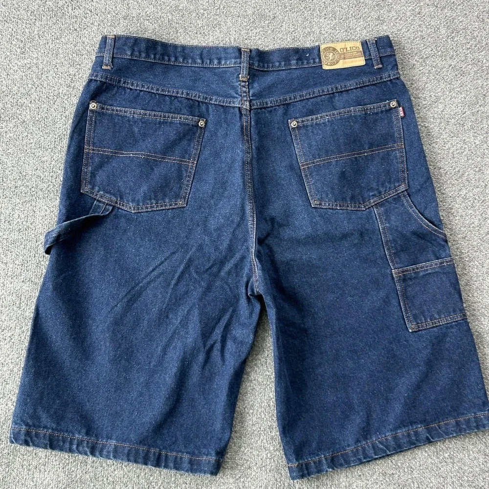 OLICO Shorts Mens 40 Blue Denim Jean‎ Relaxed Fit Jort 12 Inseam Carpenter Baggy